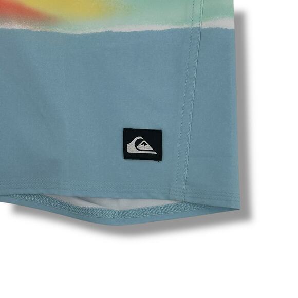 Quiksilver Surfsilk Air Brush Boardshorts Trunks Boys Sz 28 XL Blue Yellow - Picture 3 of 8